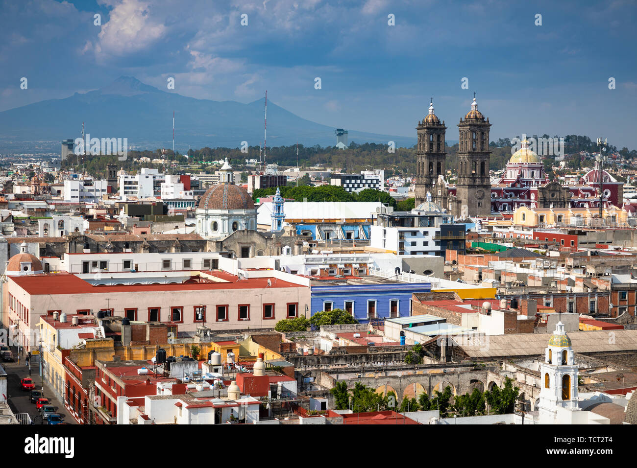 Puebla ist die Hauptstadt und die größte Stadt des Bundesstaates Puebla, und eine der fünf wichtigsten spanischen Kolonialstädten in Mexiko. Stockfoto