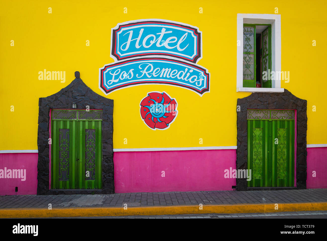 Hotel Los Remedios in Cholula, Mexiko. Stockfoto