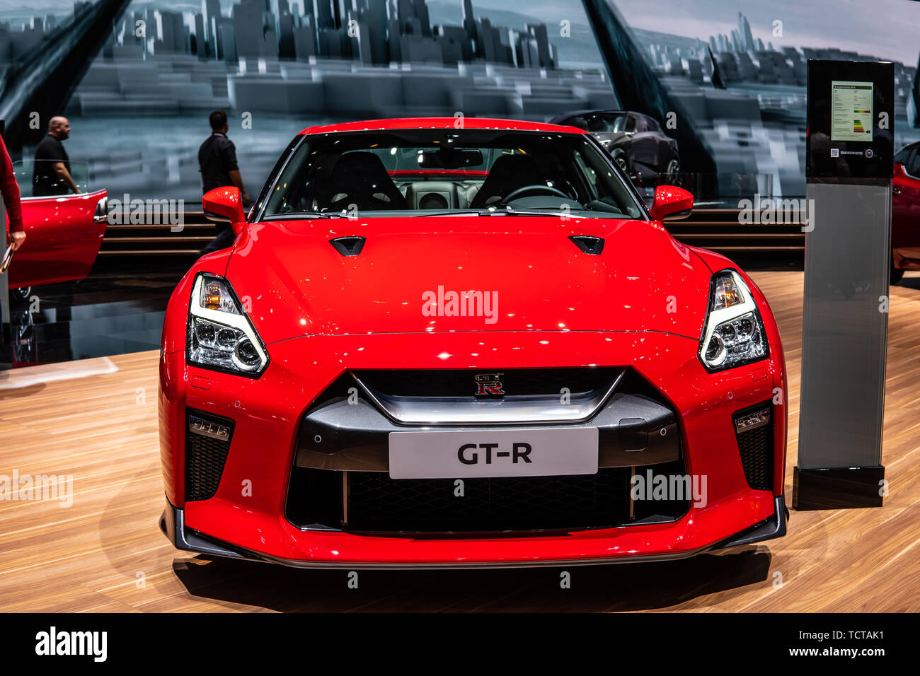 Genf, Schweiz, 07. März 2019: Nissan GT-R in Genf International Motor Show, 2 Türen 2+2 high performance hergestellte Fahrzeuge von Nissan Stockfoto