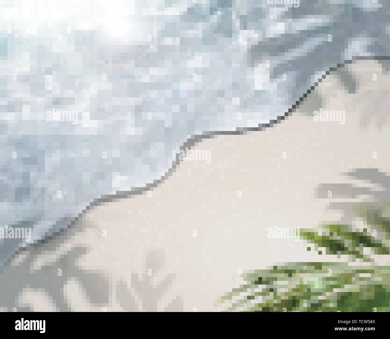 Sommer Strand klares Wasser Hintergrund im 3D-Bild Stock Vektor