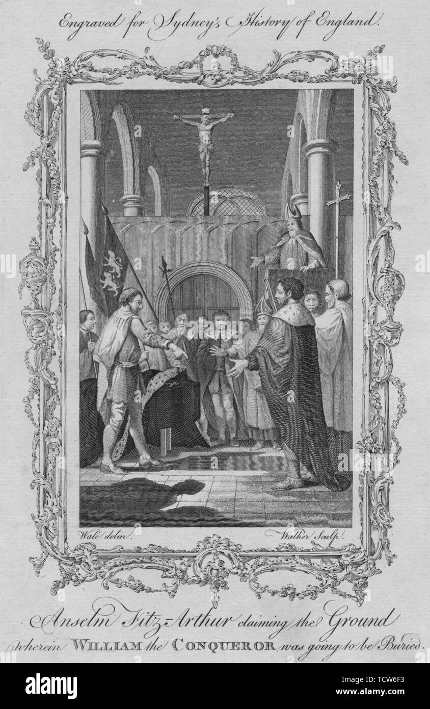"Anselm Fitz Arthur, der behauptet, der Boden, wo William der Eroberer war begraben", 1773. Schöpfer: William Walker. Stockfoto