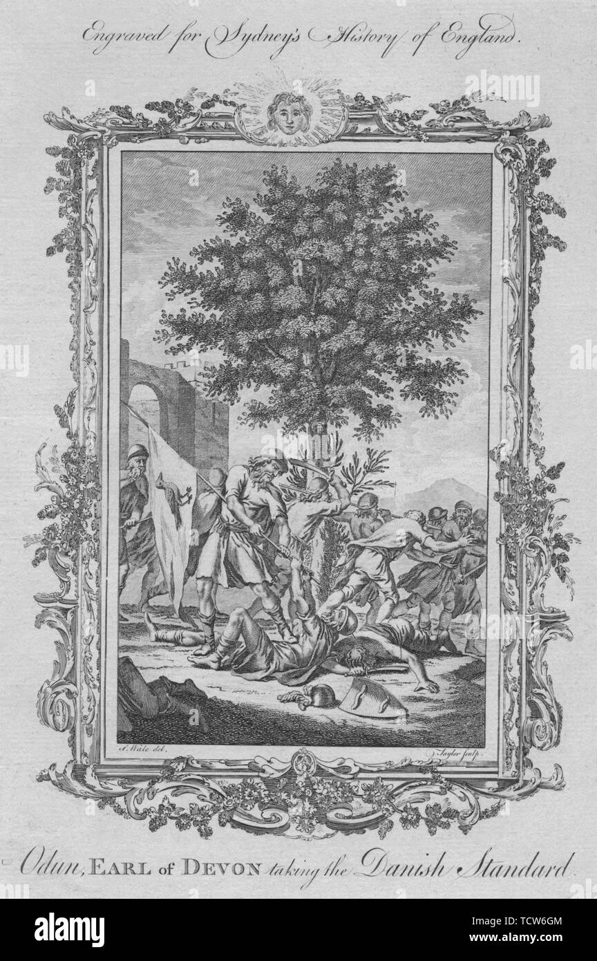 "Odun, Earl of Devon unter Berücksichtigung der Dänischen Standard', 1773. Schöpfer: James Taylor. Stockfoto