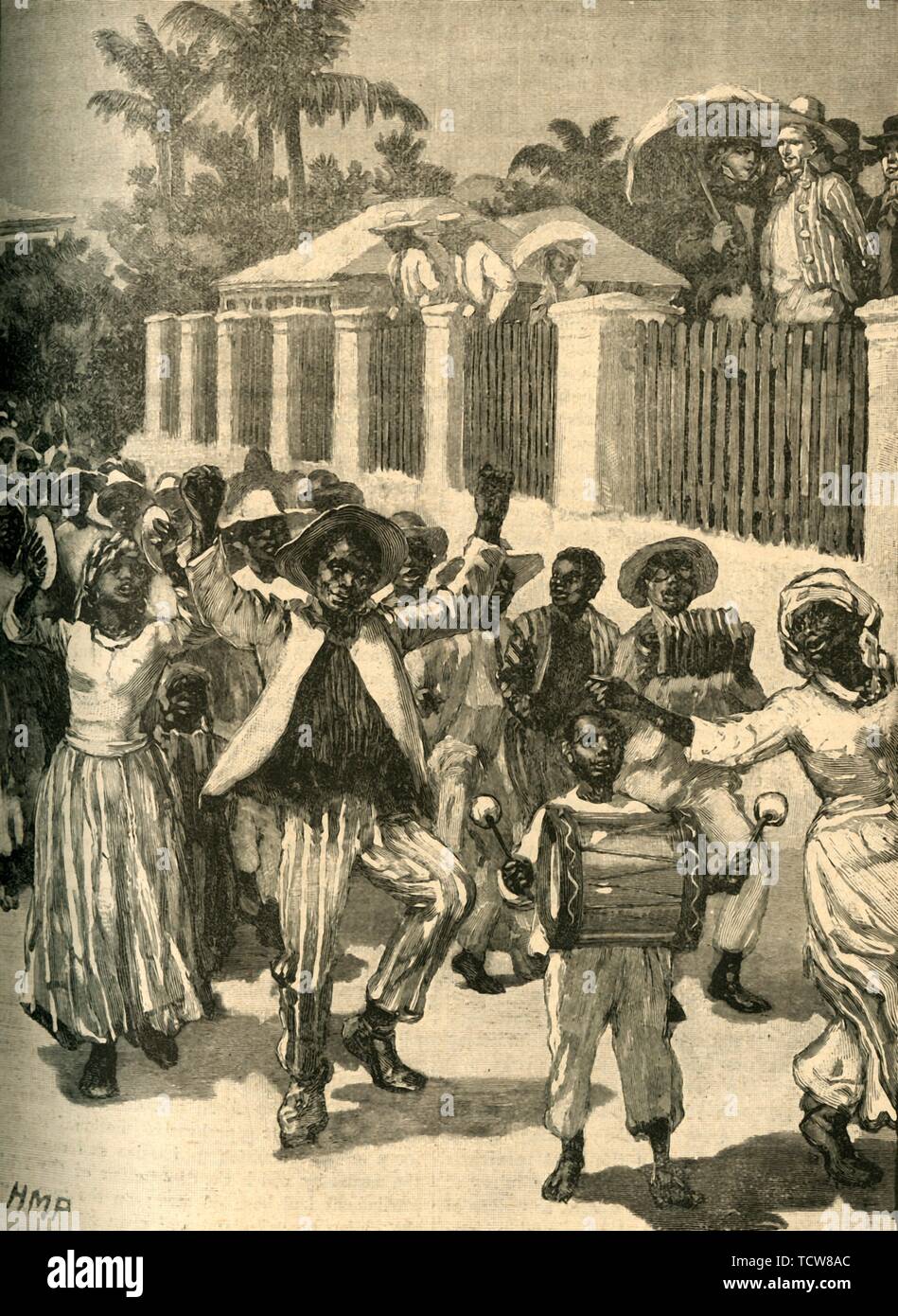 Sklaverei Emanzipation Festival in Barbados, c 1834 (c 1890). Schöpfer: Unbekannt. Stockfoto