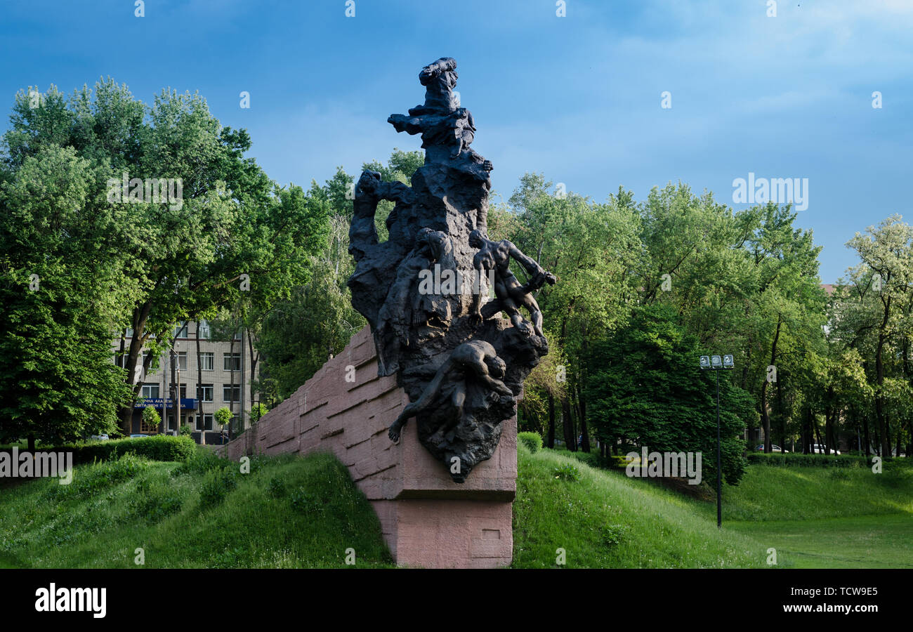 Kiew Ukraine - 25. Mai 2019. Denkmal für sowjetische Zivilisten und Kriegsgefangene der deutschen Besatzer in Babyn Jar bei Kiew, Ukraine getötet in 1941-1943 Stockfoto