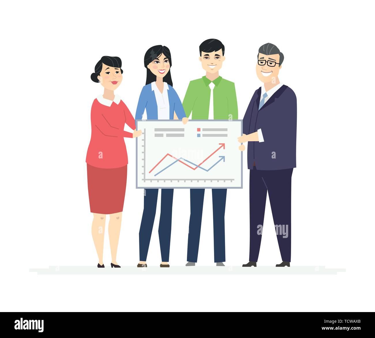 Business Analytics - moderne Vector business Zeichentrickfiguren Abbildung Stock Vektor