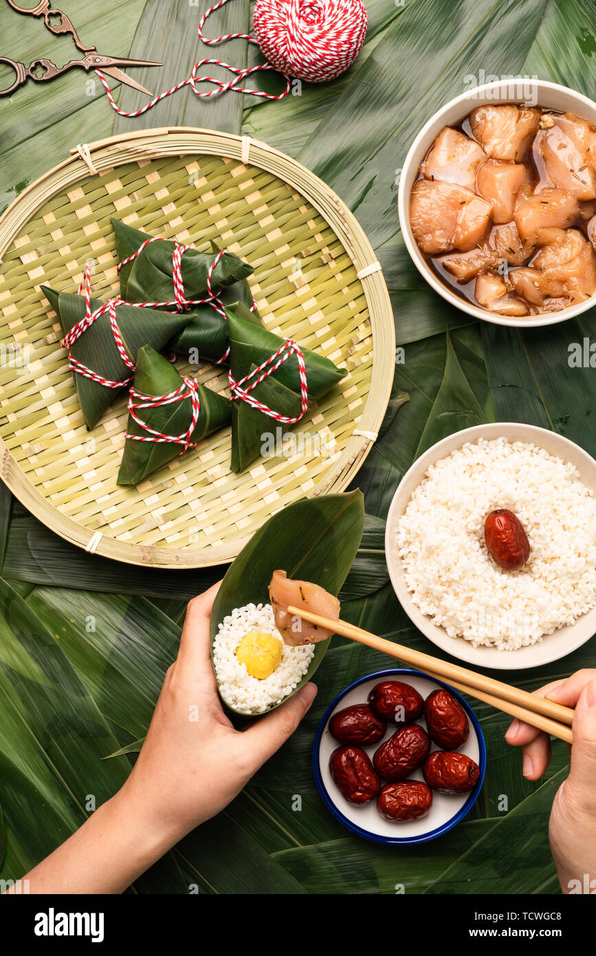 Dragon Boat Festival traditionelles Essen Knödel Stockfoto