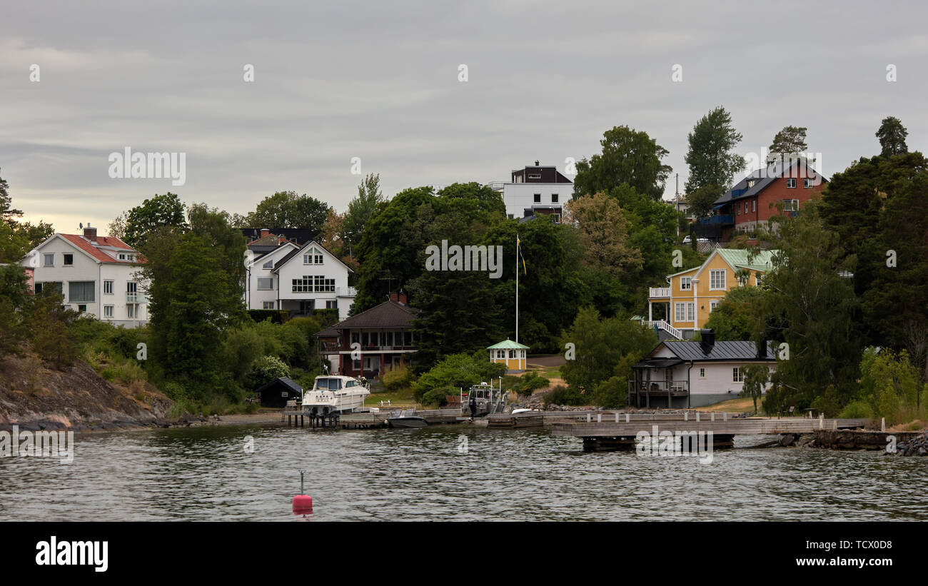 Shore von Lidingö, Stockholm, Schweden Stockfoto