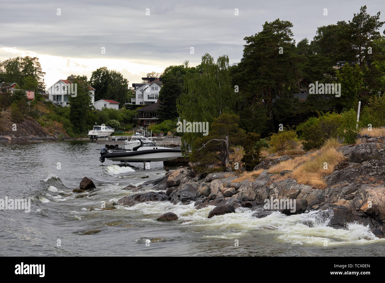 Shore von Lidingö, Stockholm, Schweden Stockfoto