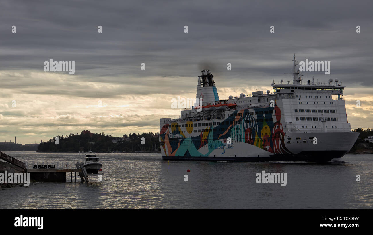 Prinzessin Anastasia Schiff verlassen, Stockholm, Schweden Stockfoto