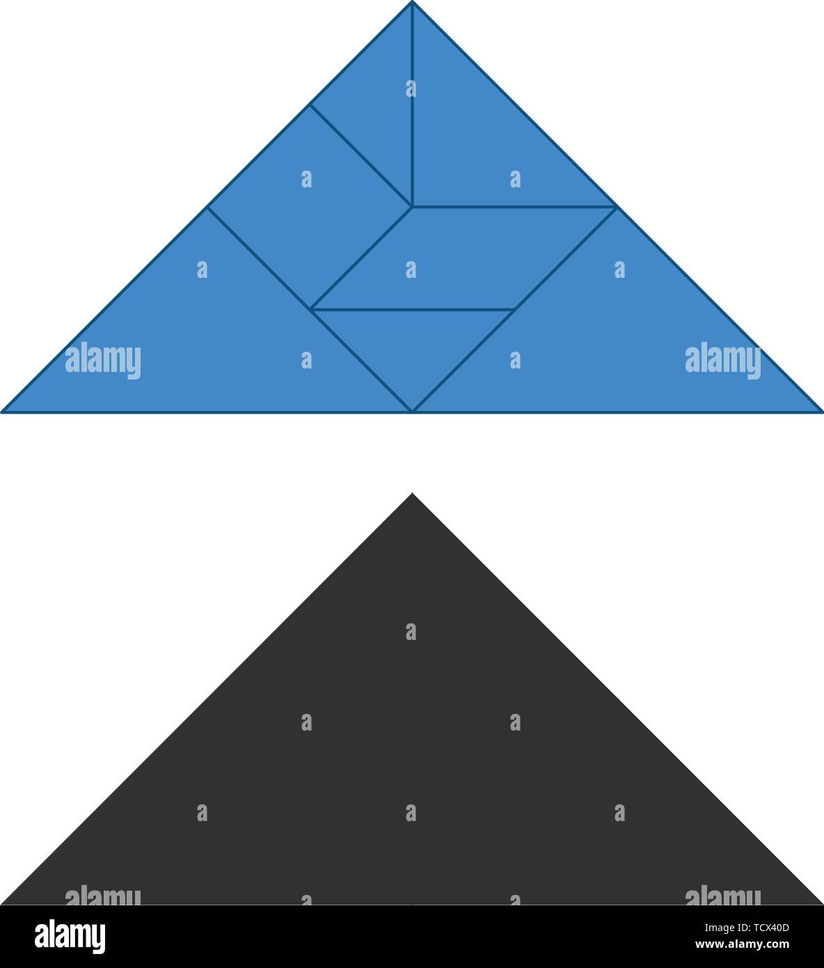 Tangram. Traditionelle Chinesische Zerlegungspuzzle, sieben Tiling Stücke -  geometrische Formen: Dreieck, Quadrat, Parallelogramm Rhombus. Brettspiel  für Kinder Stock-Vektorgrafik - Alamy