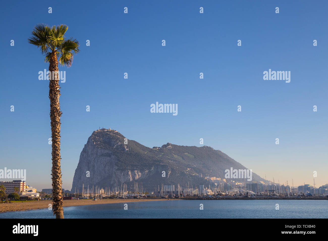 Blick auf den Felsen von Gibraltar, Gibraltar, Europa Stockfoto