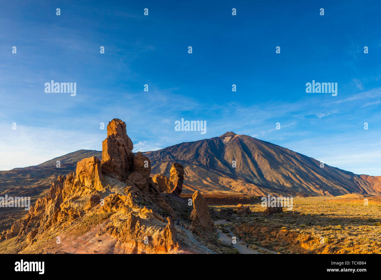 Mount Teide, Las Canadas Nationalpark, UNESCO-Weltkulturerbe, Teneriffa, Kanarische Inseln, Spanien, Atlantik, Europa Stockfoto