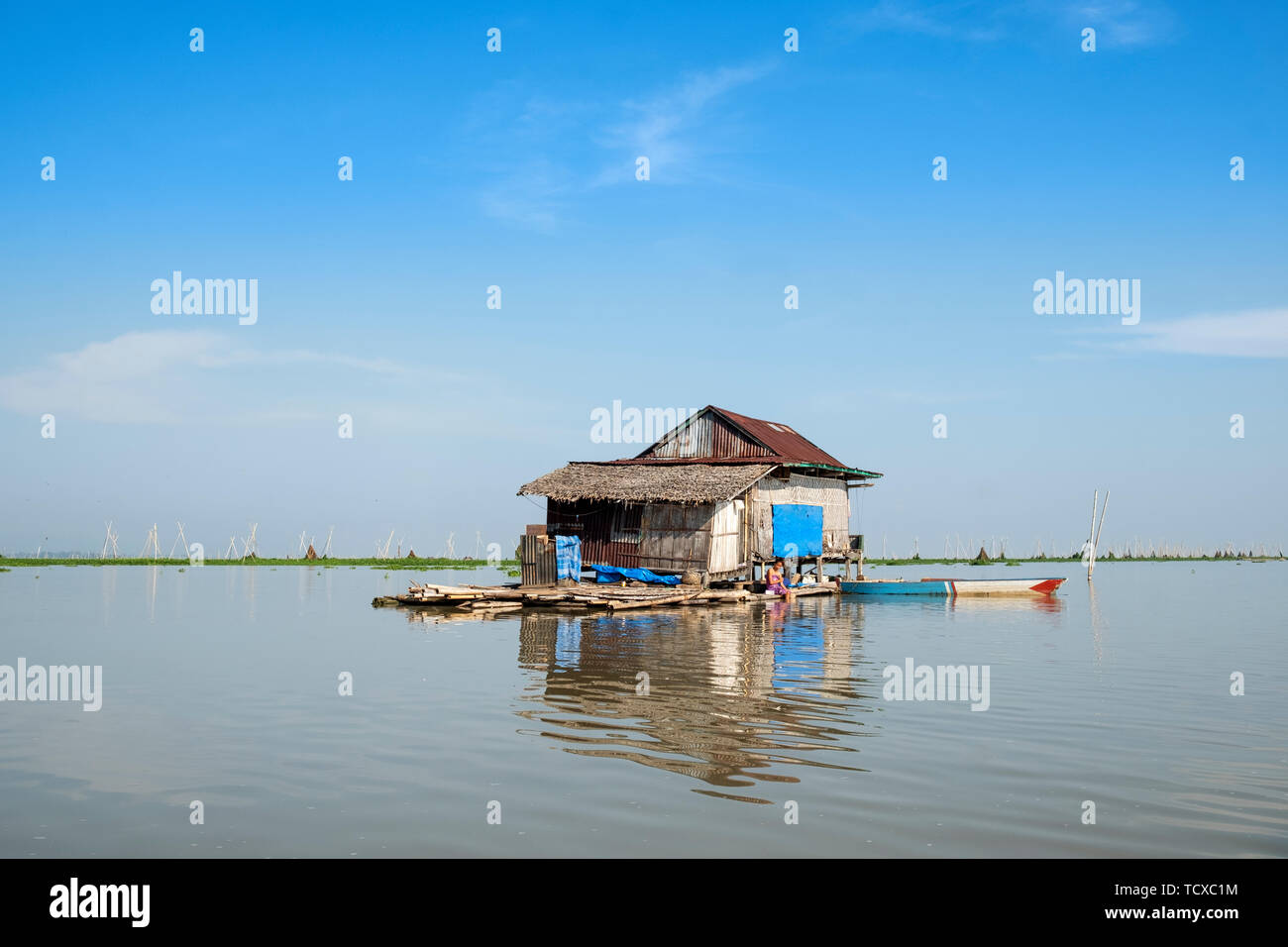Schwimmende Häuser auf dem See, der See Tempe, Sengkang, Indonesien, Südostasien, Asien Stockfoto Schwimmende Häuser auf dem See, der See Tempe, Sengkang, Indonesien, Südostasien, Asien Stockfoto