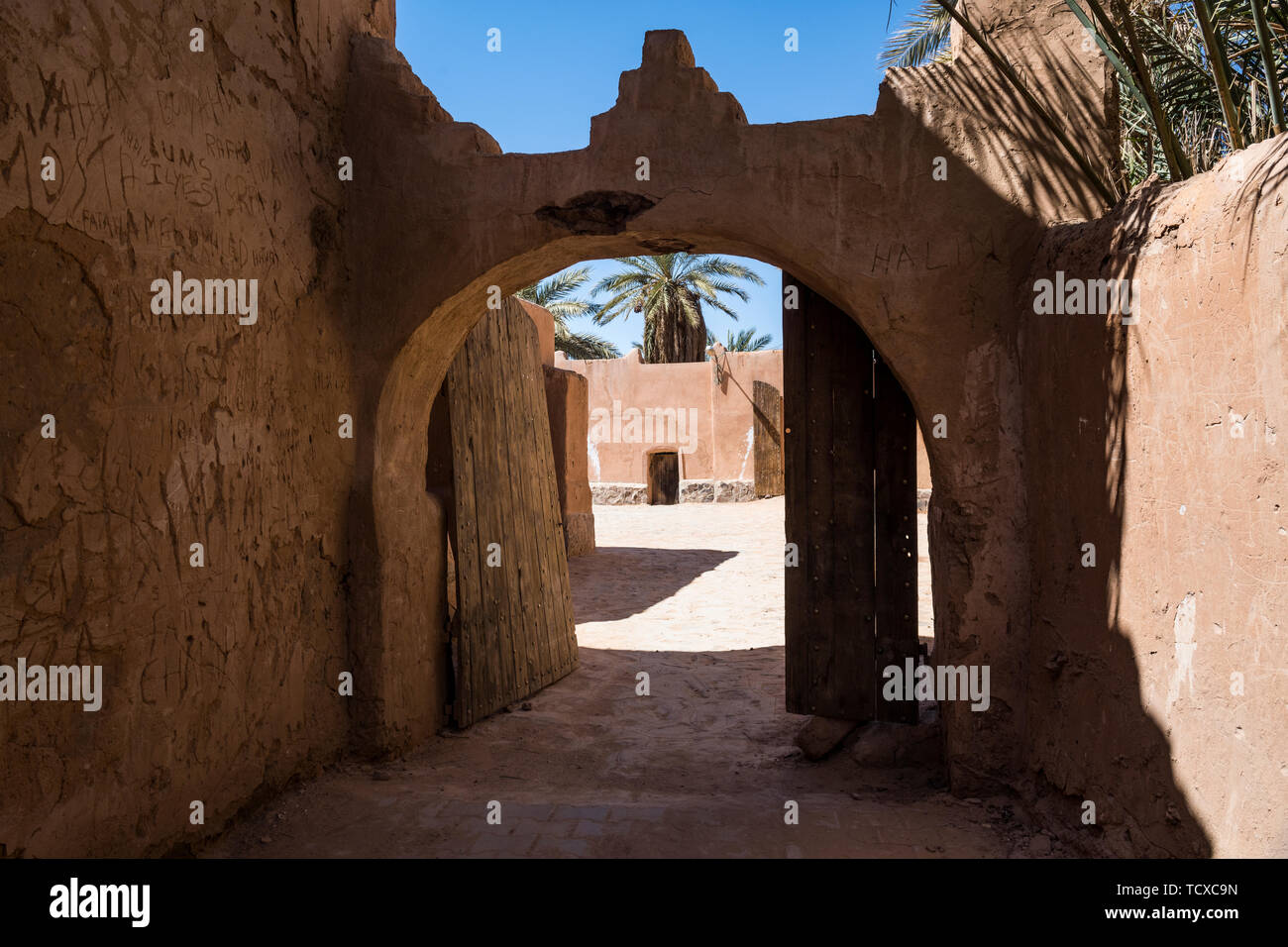 Alten ksar, Altstadt von Beni Abbes, Sahara, Algerien, Nordafrika, Afrika Stockfoto