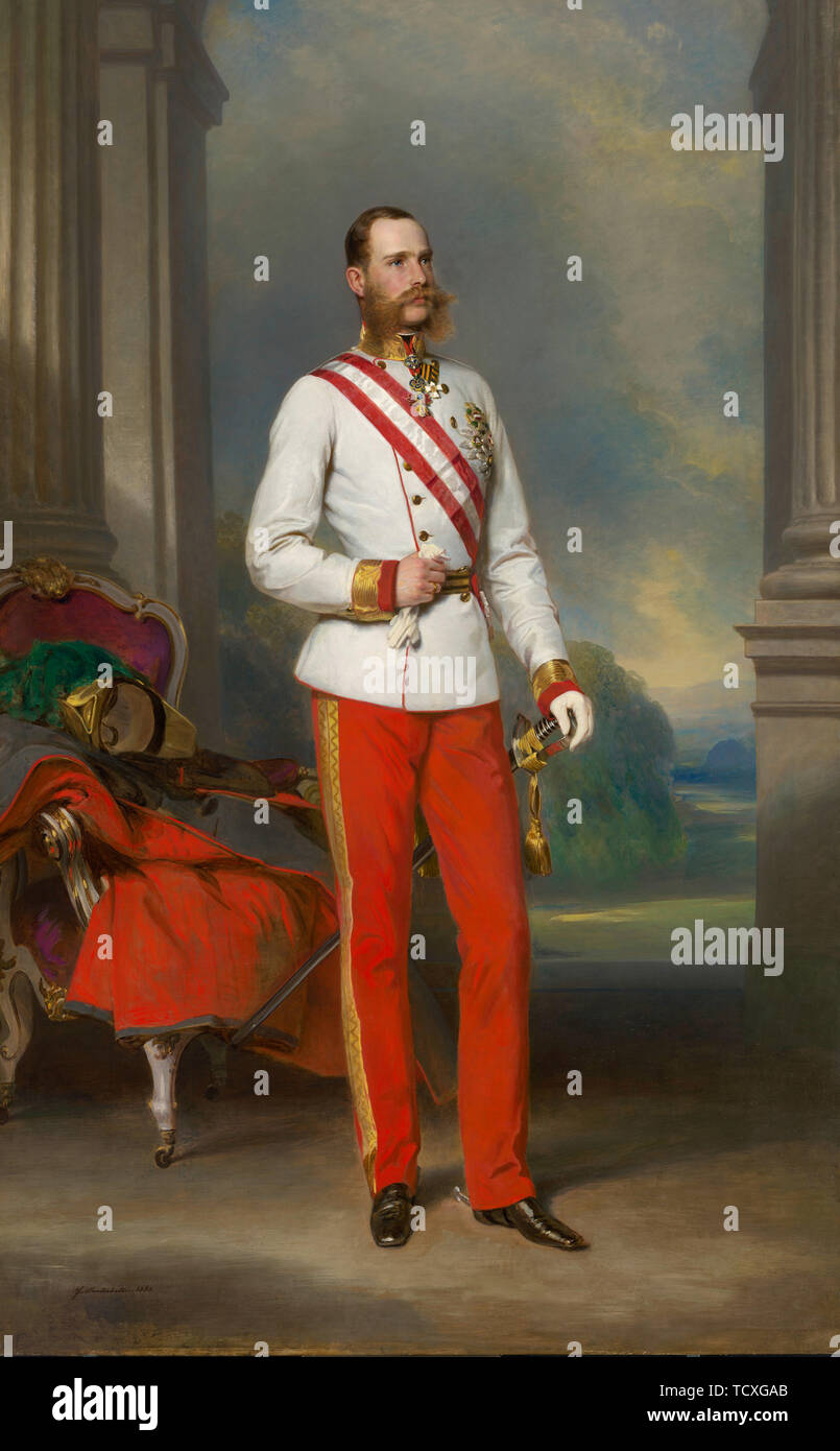 Porträt von Franz Joseph I. von Österreich, 1865. Schöpfer: Winterhalter, Franz Xaver (1805-1873). Stockfoto