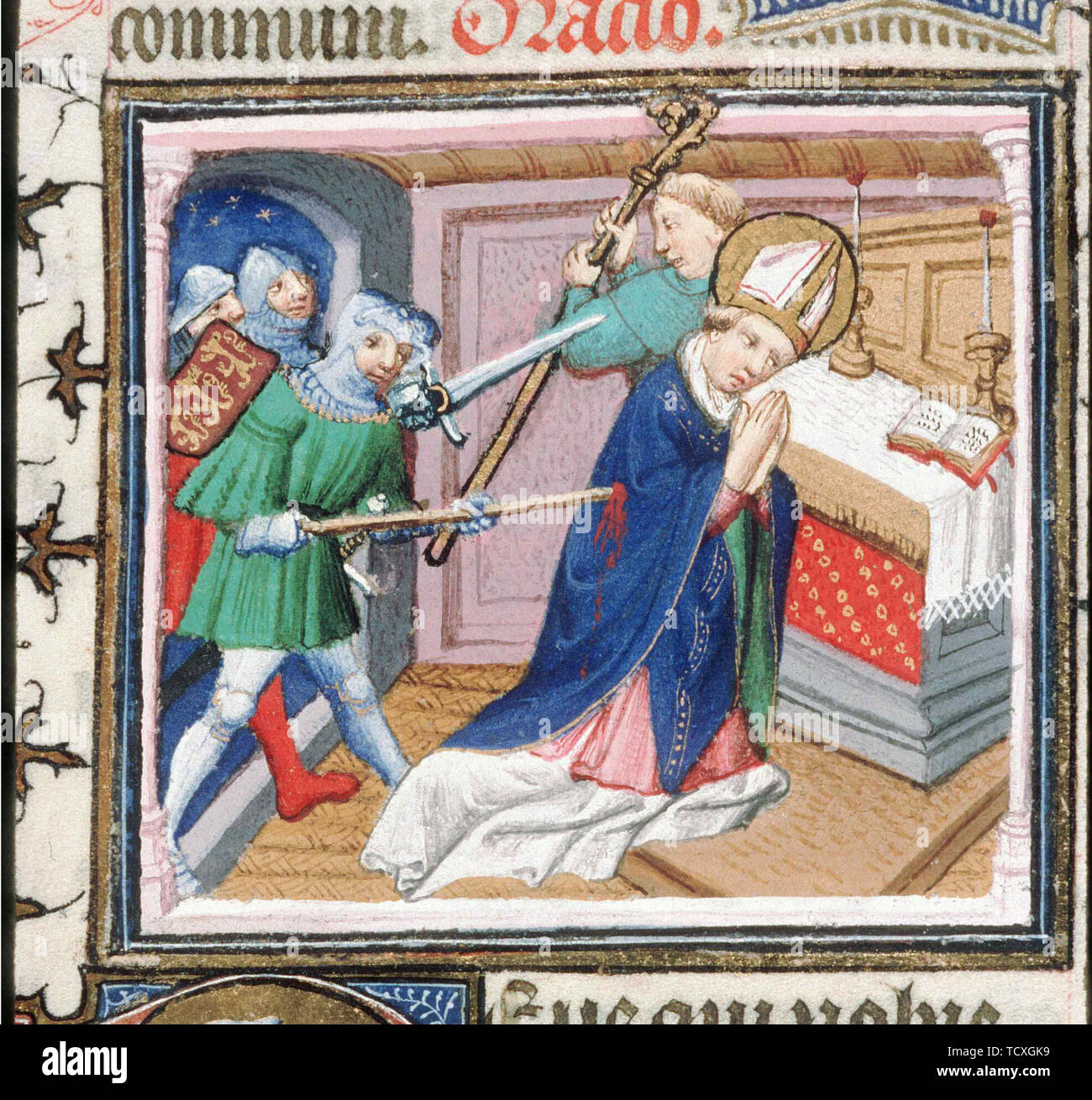Das Martyrium des hl. Thomas Becket, 1460 s. Schöpfer: Anonym. Stockfoto