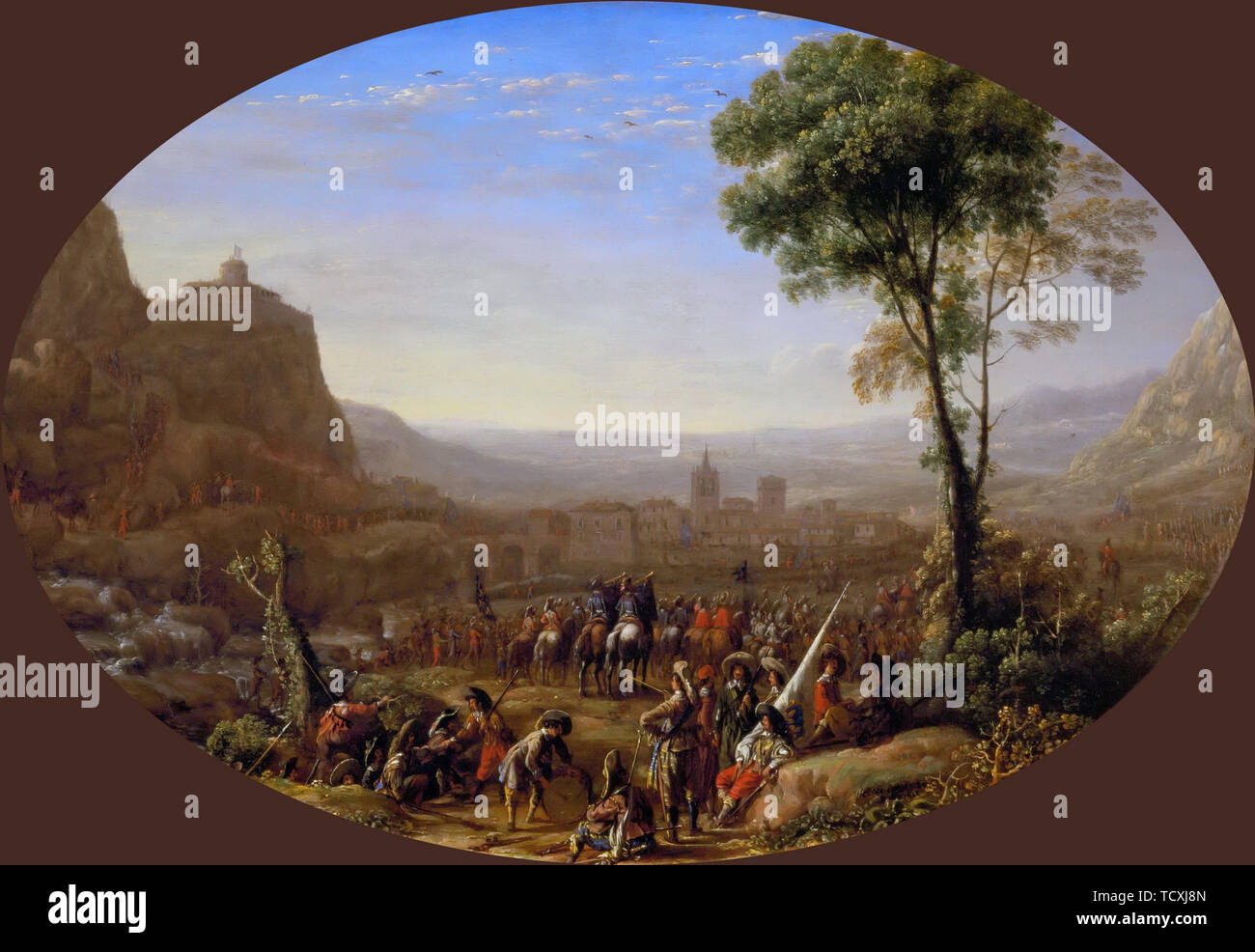 Den Pass von Susa von Louis XIII. im Jahre 1629 genommen, ca 1631. Schöpfer: Lorrain, Claude (1600-1682). Stockfoto