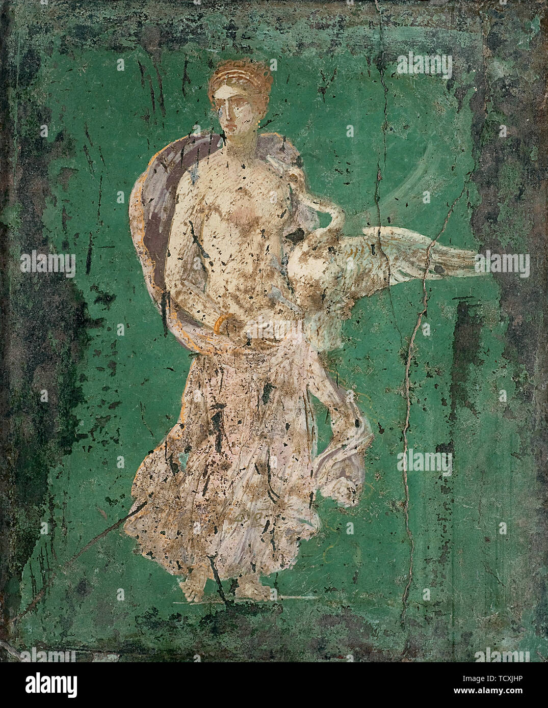 Leda und der Schwan, 1. H. 1. Cen. AD. Schöpfer: Roman-Pompeian Wandmalerei. Stockfoto