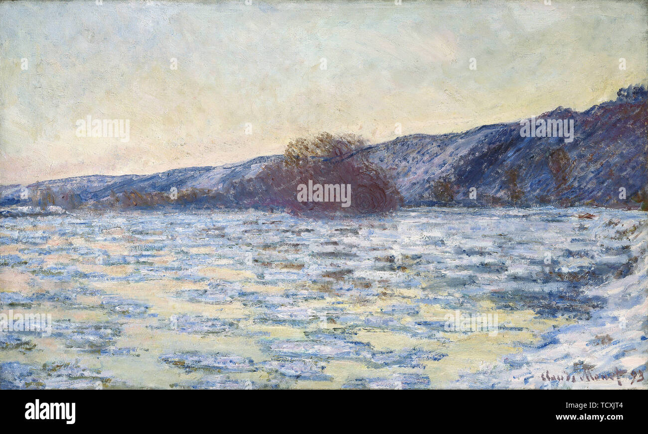 Eisschollen in der Dämmerung, 1893. Schöpfer: Monet, Claude (1840-1926). Stockfoto