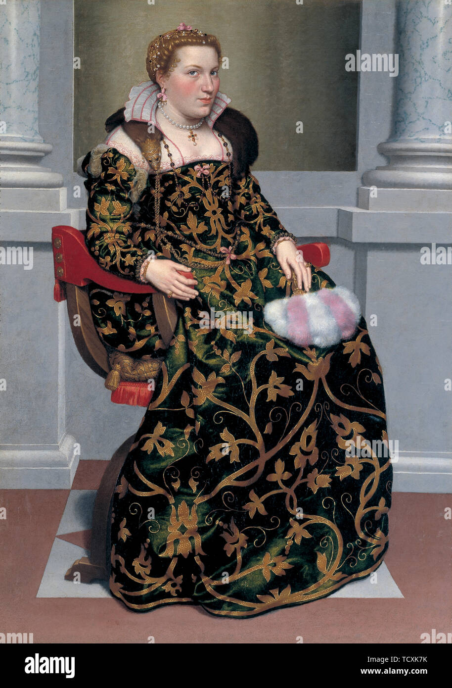 Portrait von Isotta Brembati, ca 1555. Schöpfer: Moroni, Giovan Battista (1520/25-1578). Stockfoto