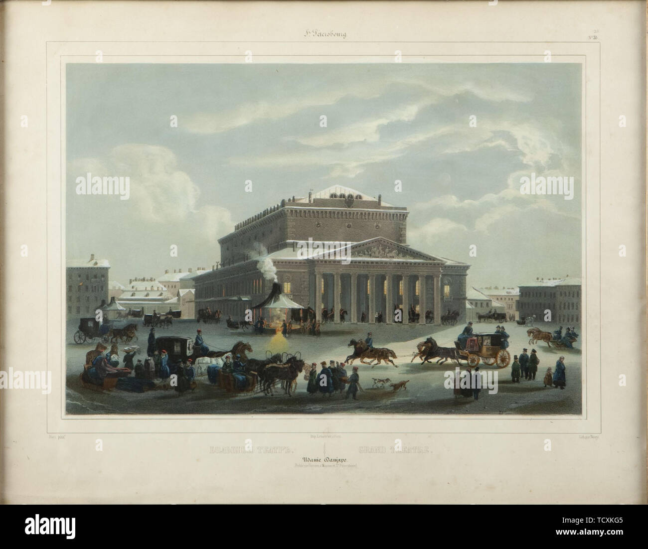 Die Sankt Petersburg Imperial Bolschoi Kamenny Theater, Ende 1840er Jahre. Schöpfer: Diez, Samuel Friedrich (1803-1873). Stockfoto