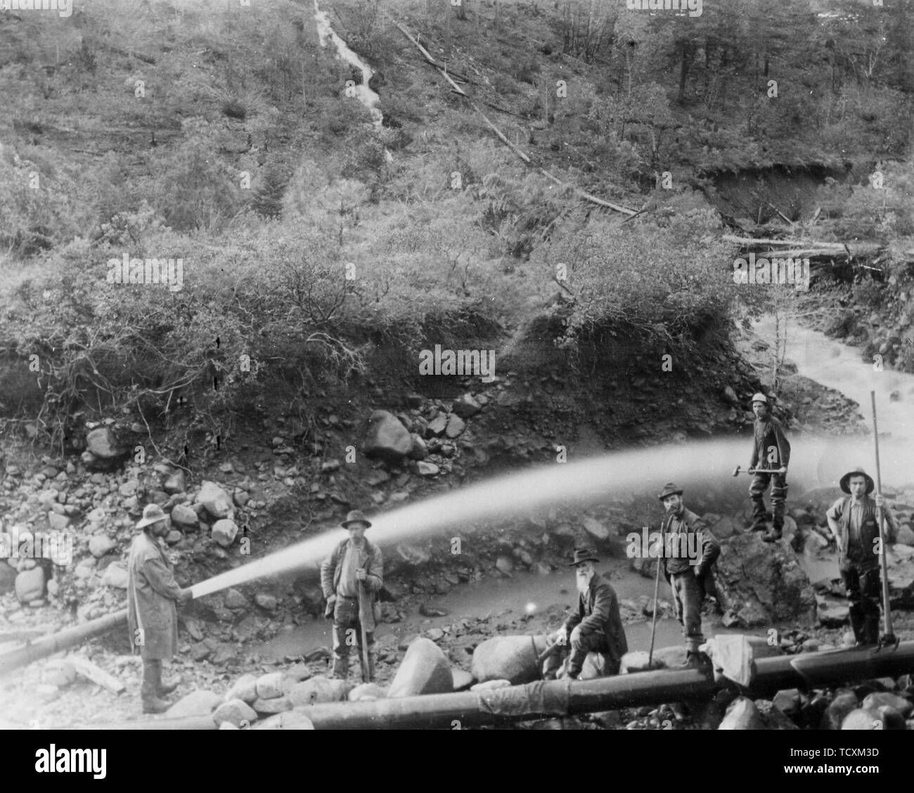 La Grange Mine Crew, Kalifornien, 1890. Schöpfer: Anonym. Stockfoto