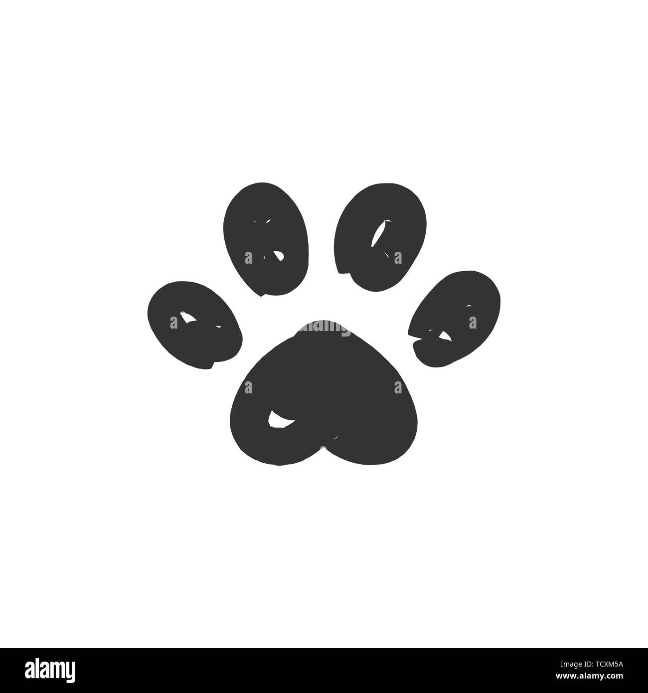 Cat's Paw print gezeichnet. Vector Illustration Stock Vektor