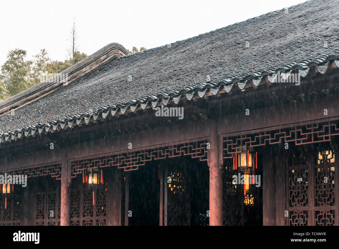 Alte Gebäude in Suzhou Garten Stockfoto