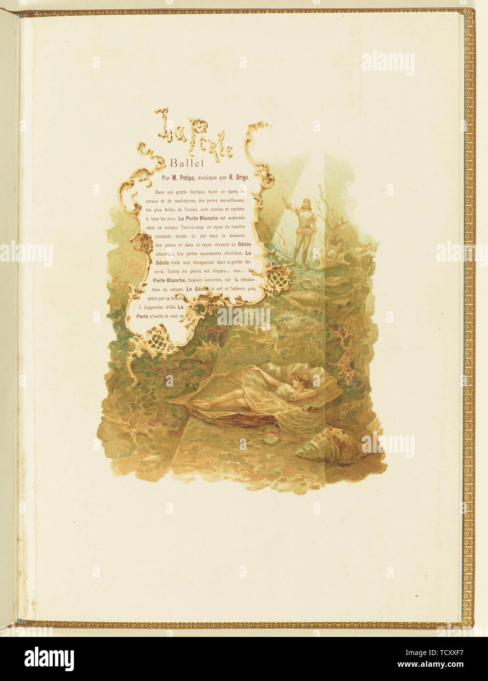 Programm für das Ballett La Perle von Marius Petipa und Noten des Genre Klassische, 1896. Schöpfer: Hohen, Alexander von (1856-1914). Stockfoto