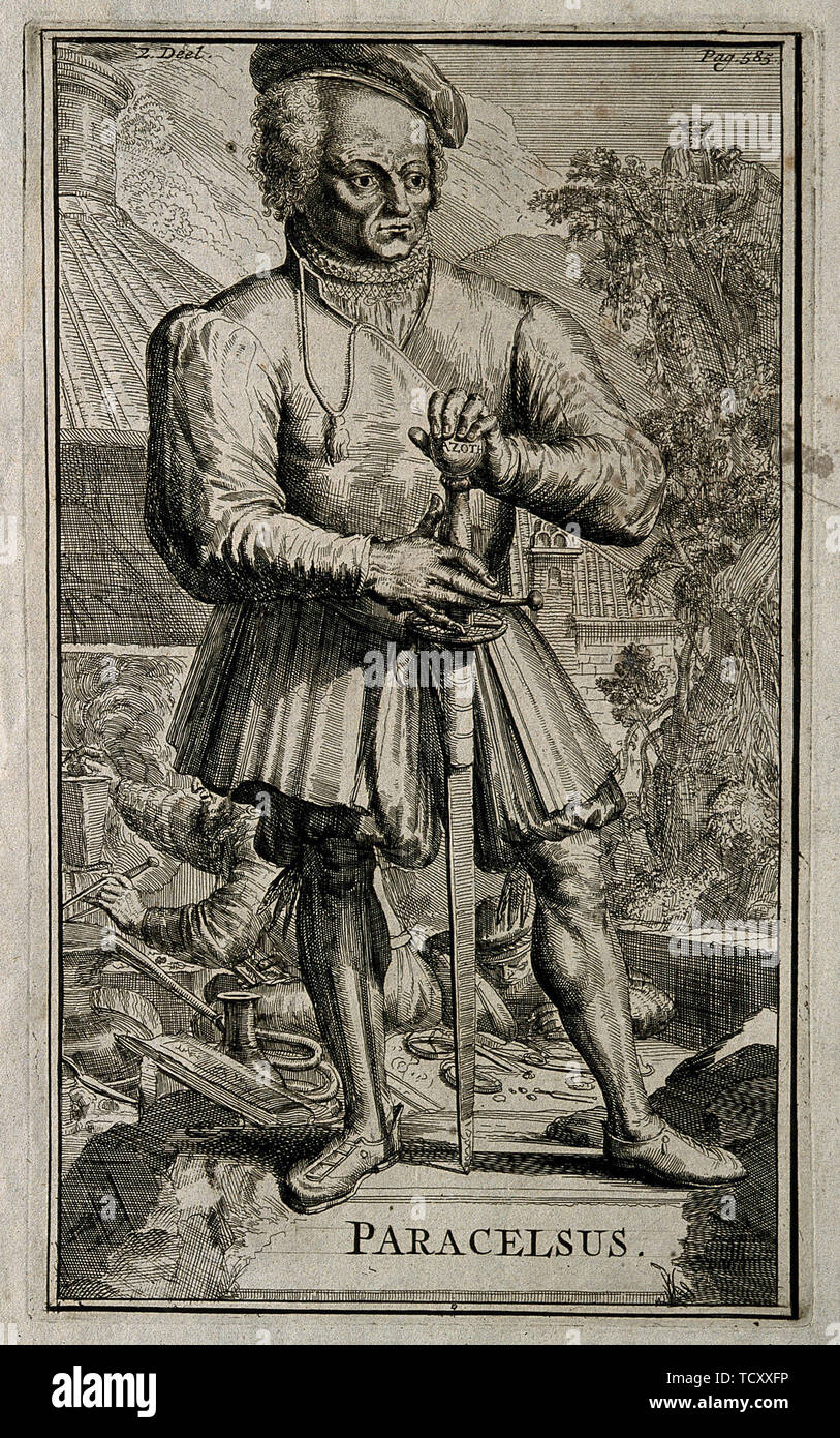 Philippus Aureolus Theophrastus Bombastus von Hohenheim (Paracelsus). Schöpfer: Hooghe, Romeyn de (1645-1708). Stockfoto