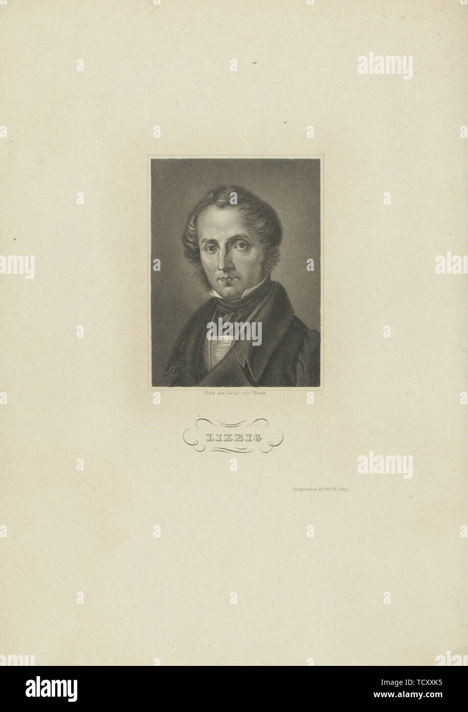 Portrait der Chemiker Justus von Liebig, C. 1840. Schöpfer: Barth, Carl (1787-1853). Stockfoto
