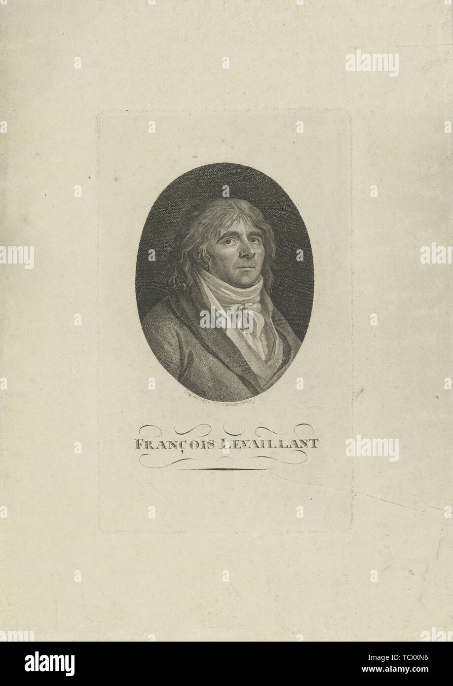 Portrait von François Levaillant (1753-1824), 1801. Schöpfer: Westermayr, Conrad (1765-1834). Stockfoto