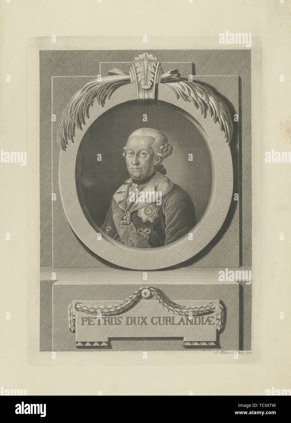 Peter von Biron (1724-1800), Herzog von Kurland und Semigallia, 1781. Schöpfer: Kuetner, Samuel Gottlieb (1747-1828). Stockfoto