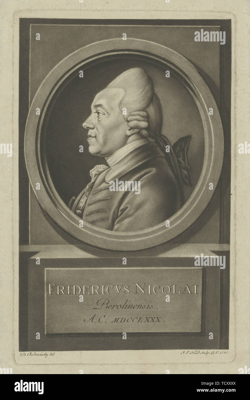 Christoph Friedrich Nicolai (1733-1811), 1780. Schöpfer: Chodowiecki Daniel Nikolaus (1726-1801). Stockfoto