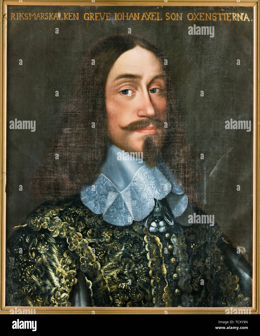 Porträt des Grafen Johan Axelsson Oxenstierna (1611-1657). Schöpfer: Hulle, Anselm van (1601-1674). Stockfoto