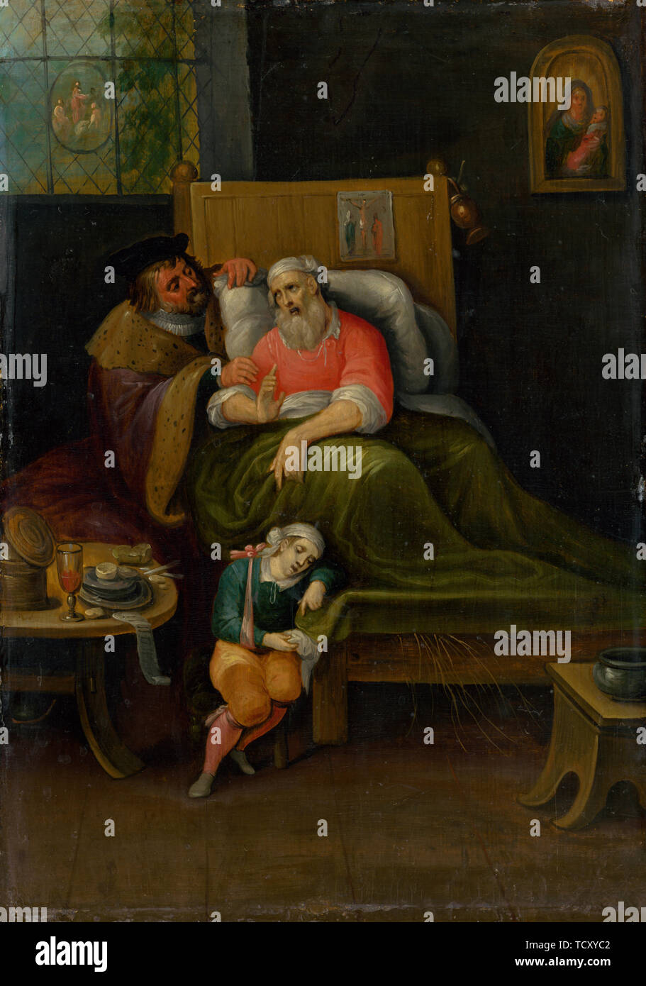 Zu besuchen die Kranken (Sieben Werke der Barmherzigkeit), C. 1620. Schöpfer: Frans Francken, der Jüngere (1581-1642). Stockfoto