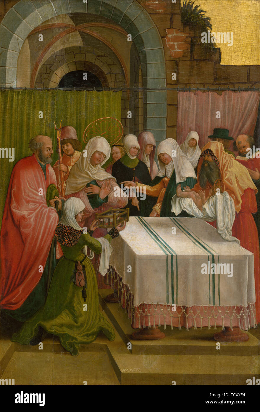 Die Darstellung Jesu im Tempel, 1519. Schöpfer: Master der Donau Schule (1510-1515). Stockfoto