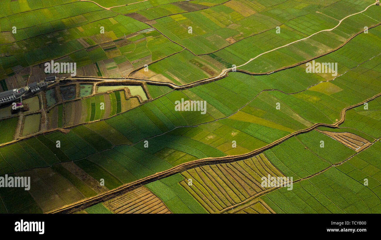 Nagu baifog Dorf, Stadt, Huize County, Qujing, Provinz Yunnan. Das Dorf in den Bergen Dam ist eine tausend Hektar Land, reich und friedlich. Stockfoto