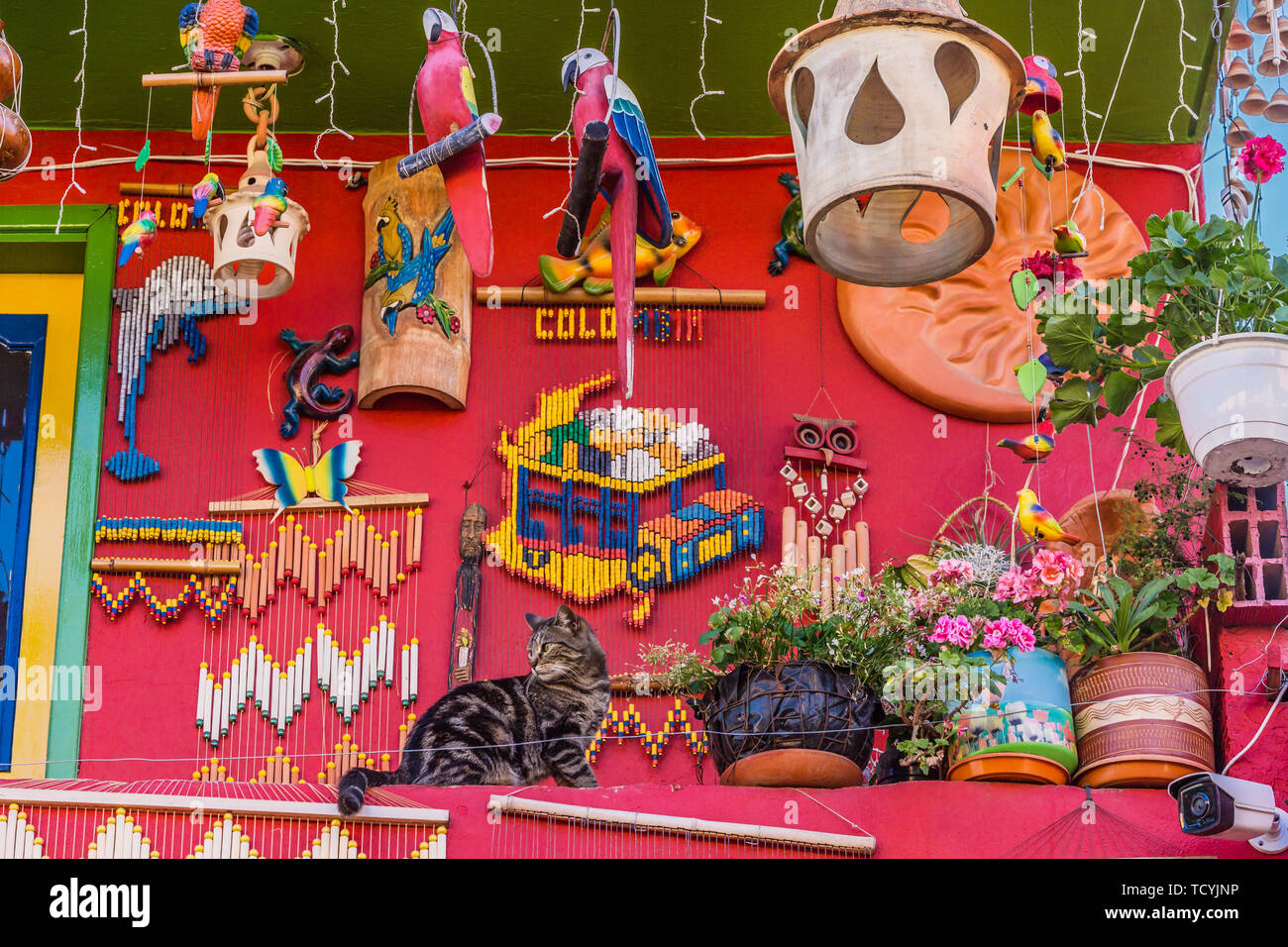 bunte traditionelle Haus der Villa de Leyva Boyaca in Kolumbien Südamerika Stockfoto