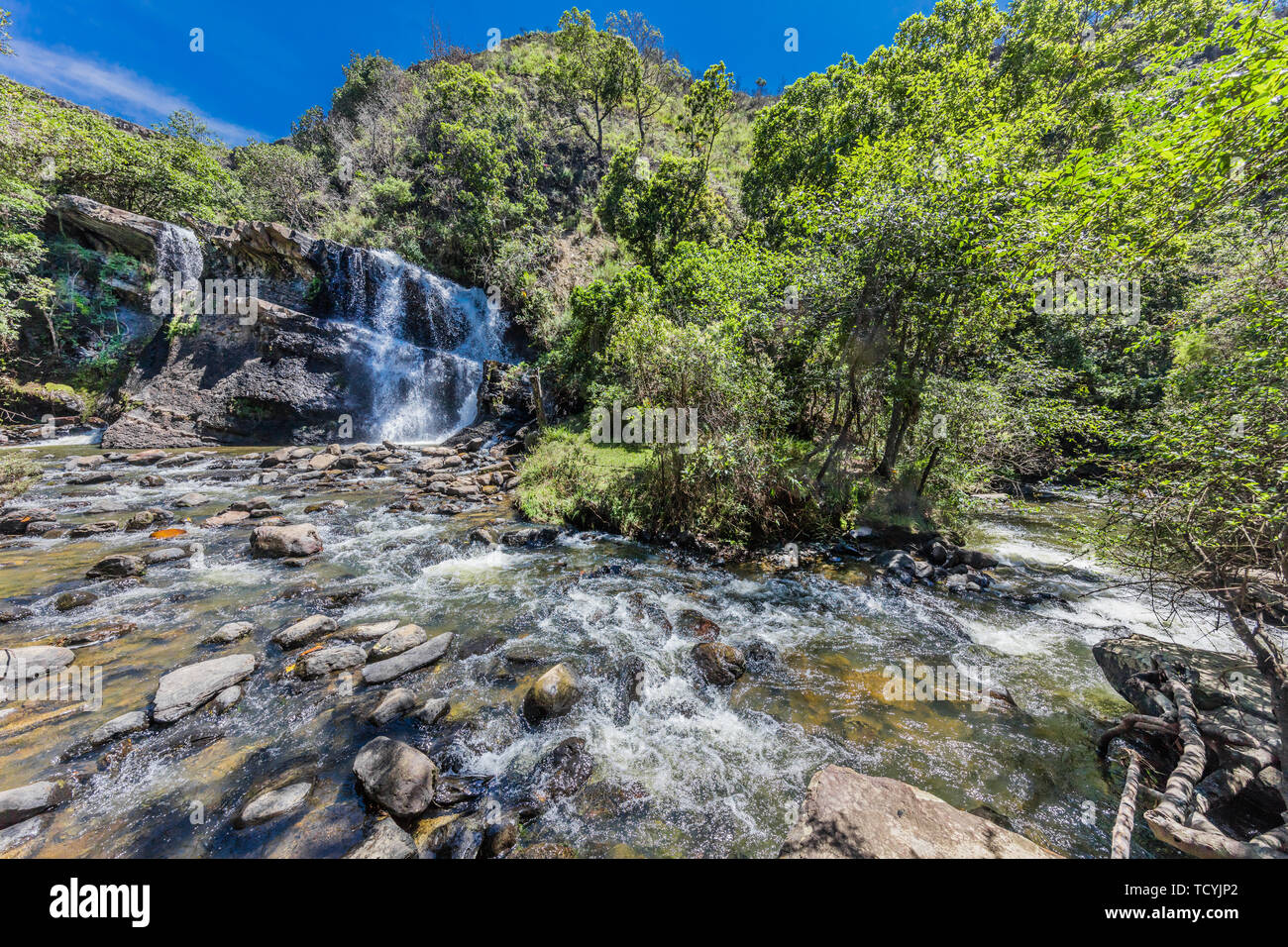 La Periquera Wasserfälle von Villa de Leyva Boyaca in Kolumbien Südamerika Stockfoto