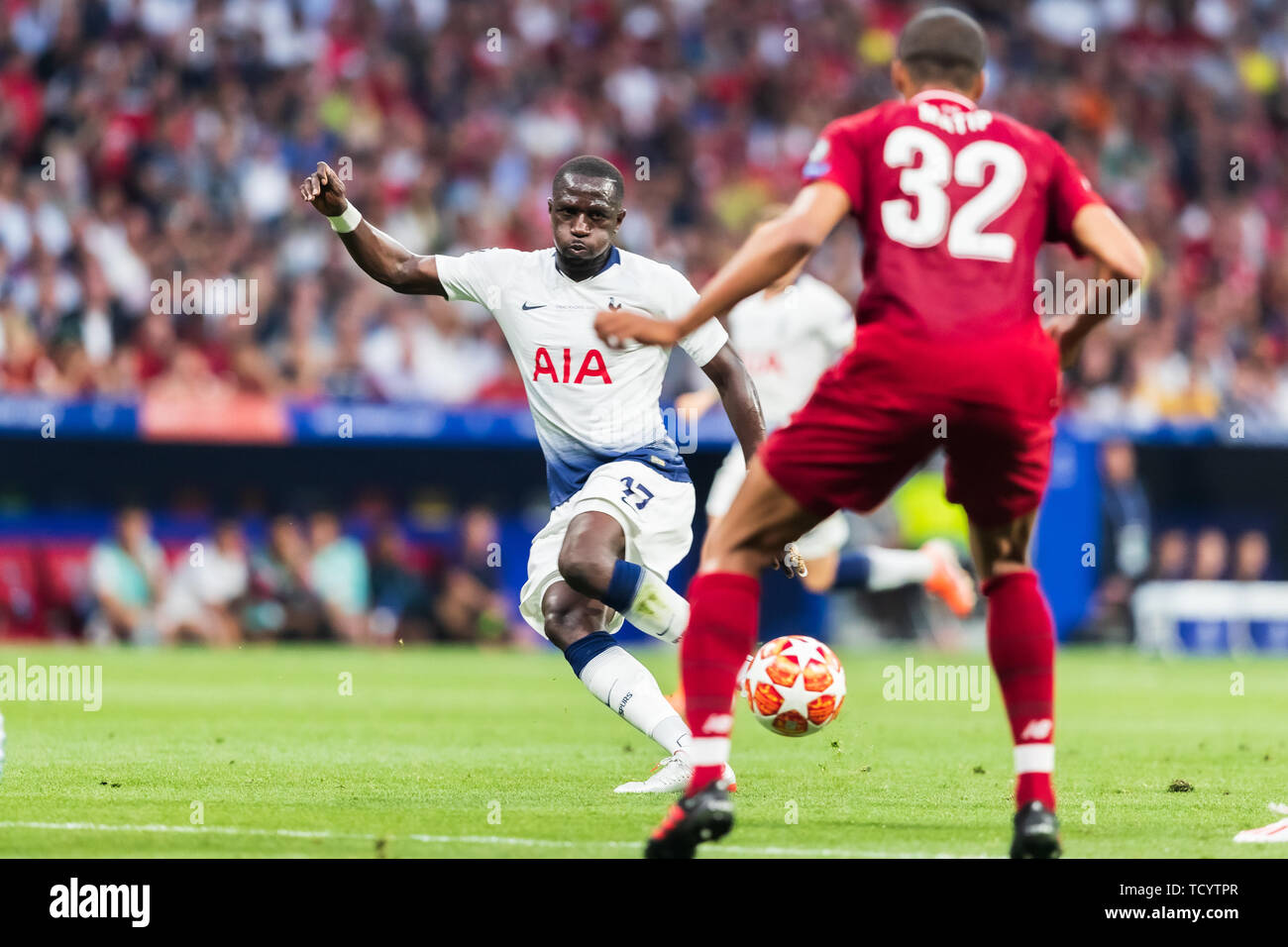 1. Juni 2019 in Madrid, Spanien Fussball Champions League Finale: Tottenham Hotspur gegen Liverpool l+r Moussa Sissoko (Tottenham Hotspur) Stockfoto