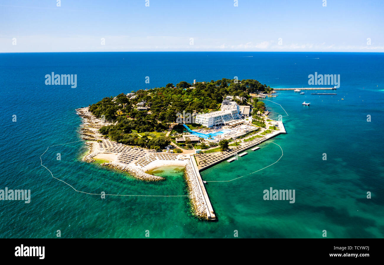 Sveti Nikola Insel in der Nähe von Porec, Kroatien Stockfoto