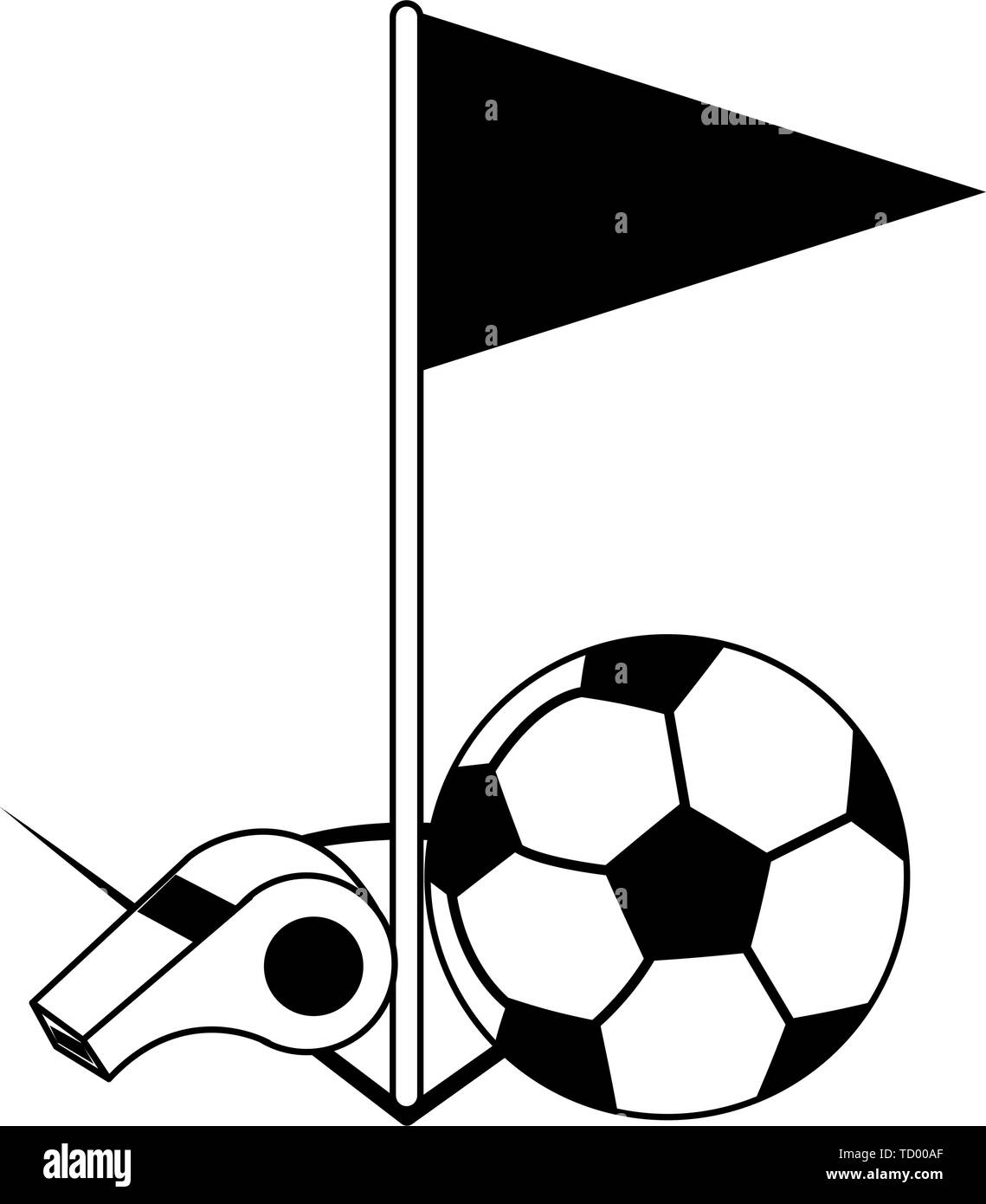 Fußball-sport spiel Cartoons in Schwarz und Weiß isoliert Stock Vektor