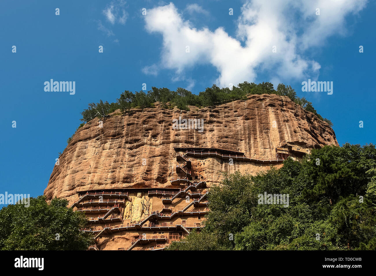 Grotten von Maijishan Tianshui, Gansu Provinz Stockfoto