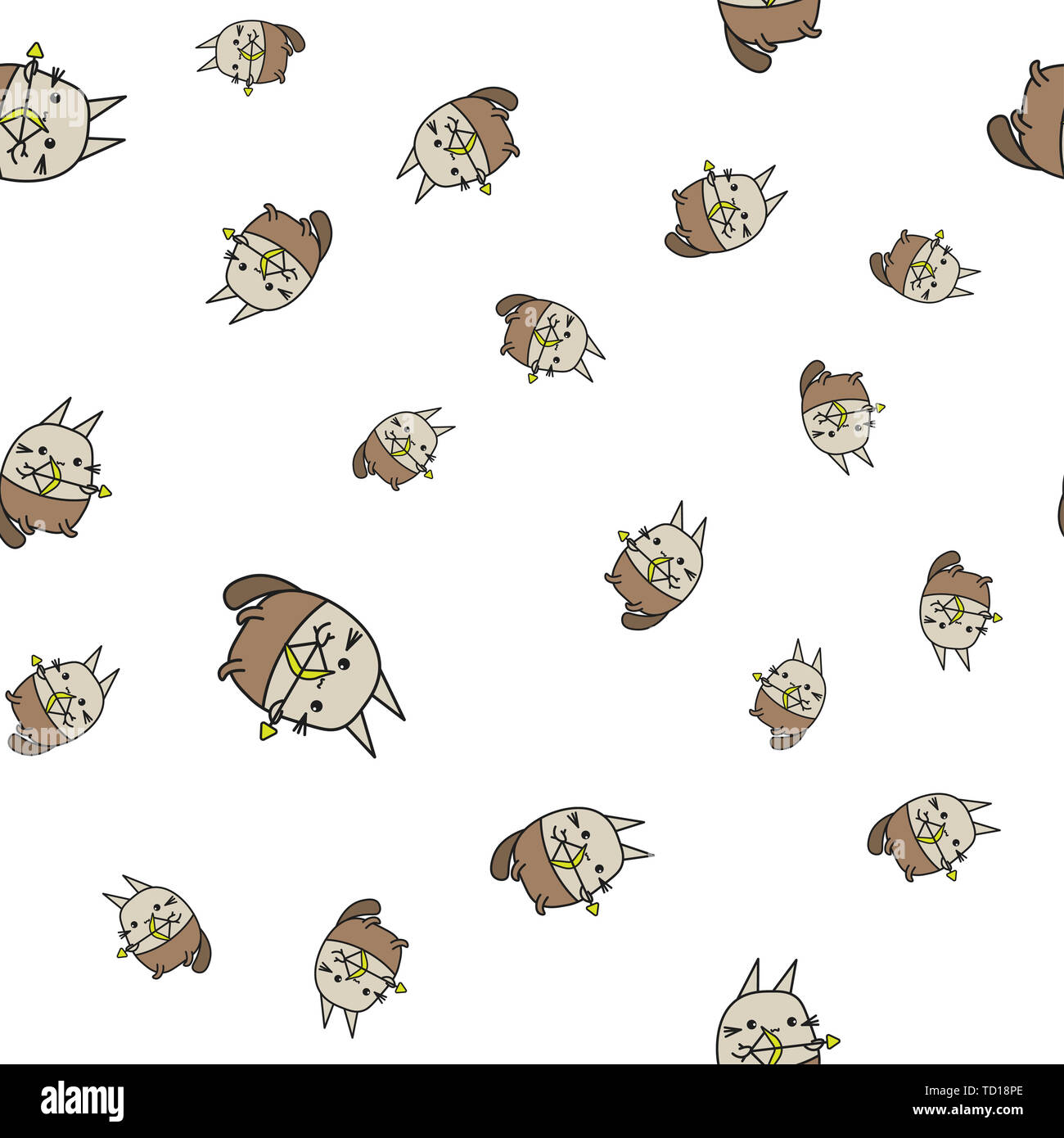 Nahtlose Muster von Cartoon Häschen, die Tierkreiszeichen. Abbildung auf weißen Hintergrund. Stockfoto