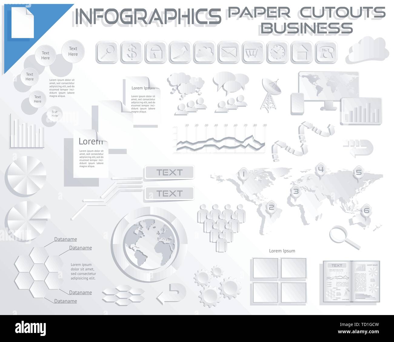 Infografiken Business Icons EPS 10 - Alle Objekte separat gruppiert und leicht zu bearbeiten. Stock Vektor