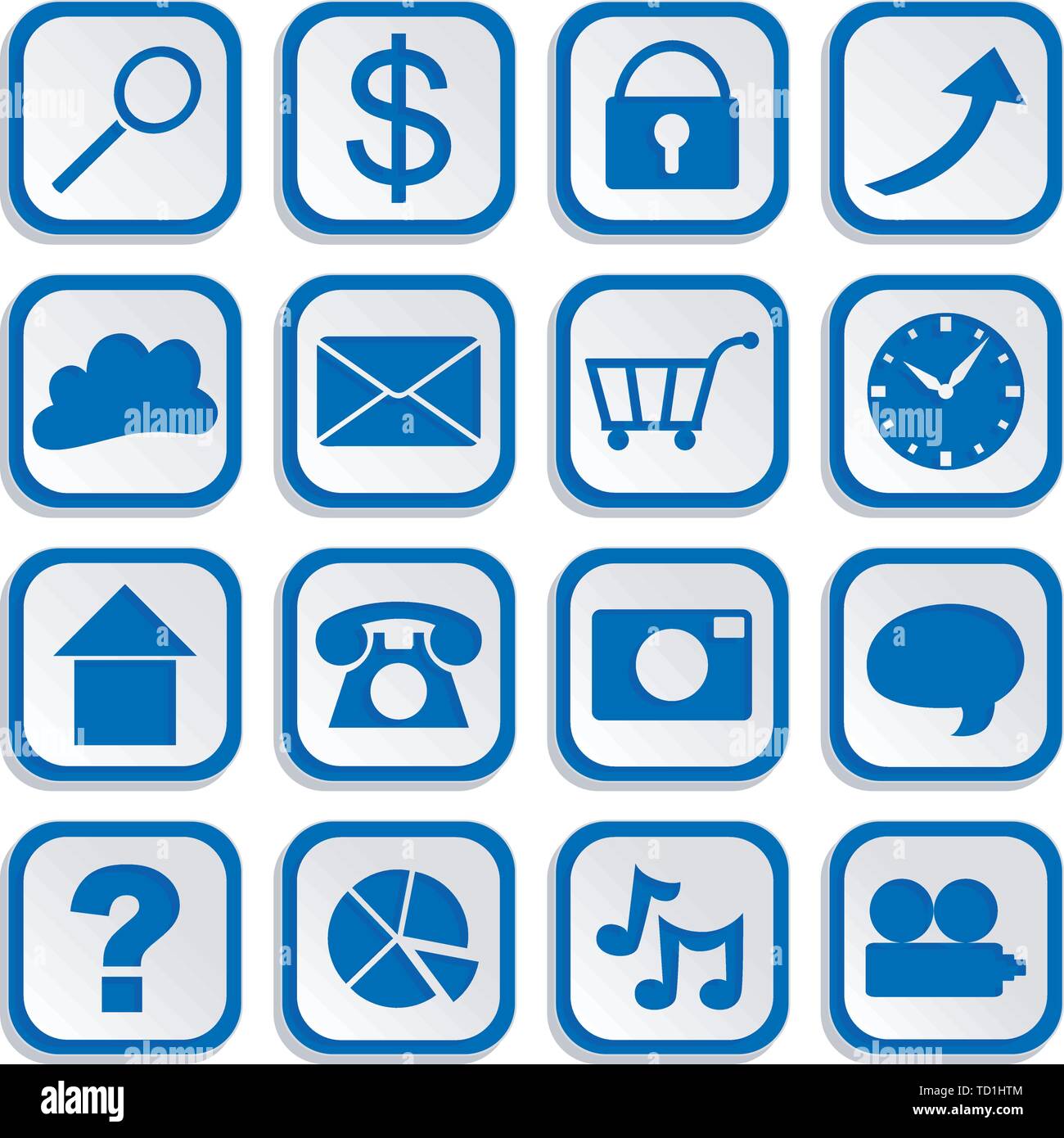 Icons im Stil der Scherenschnitte - alle Objekte getrennt und einfach gruppiert EPS 10 zu bearbeiten. Stock Vektor