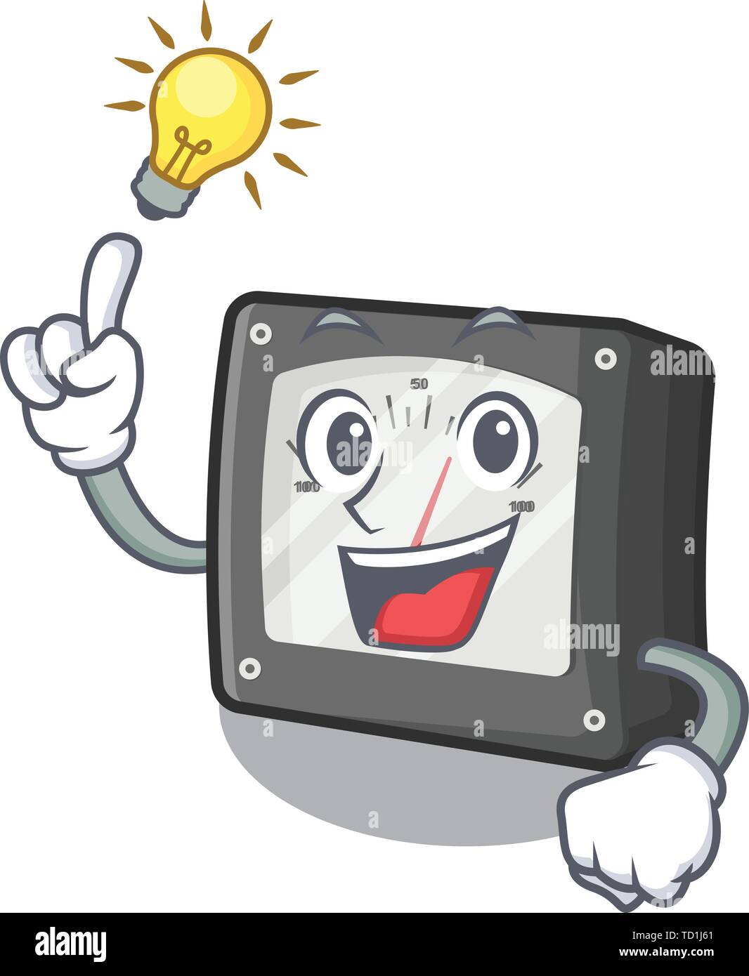 Haben Sie eine Idee Stromstärke meter über dem Cartoon Tabelle Stock Vektor