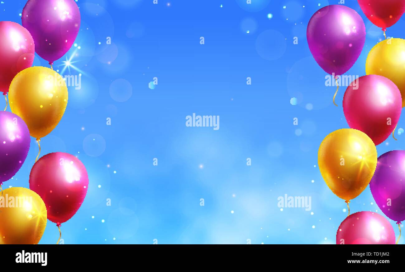 Vector Hintergrund mit bunten Luftballons und kopieren Sie Raum zum Geburtstag gratulieren oder Party Einladung. Holiday Banner. Stock Vektor