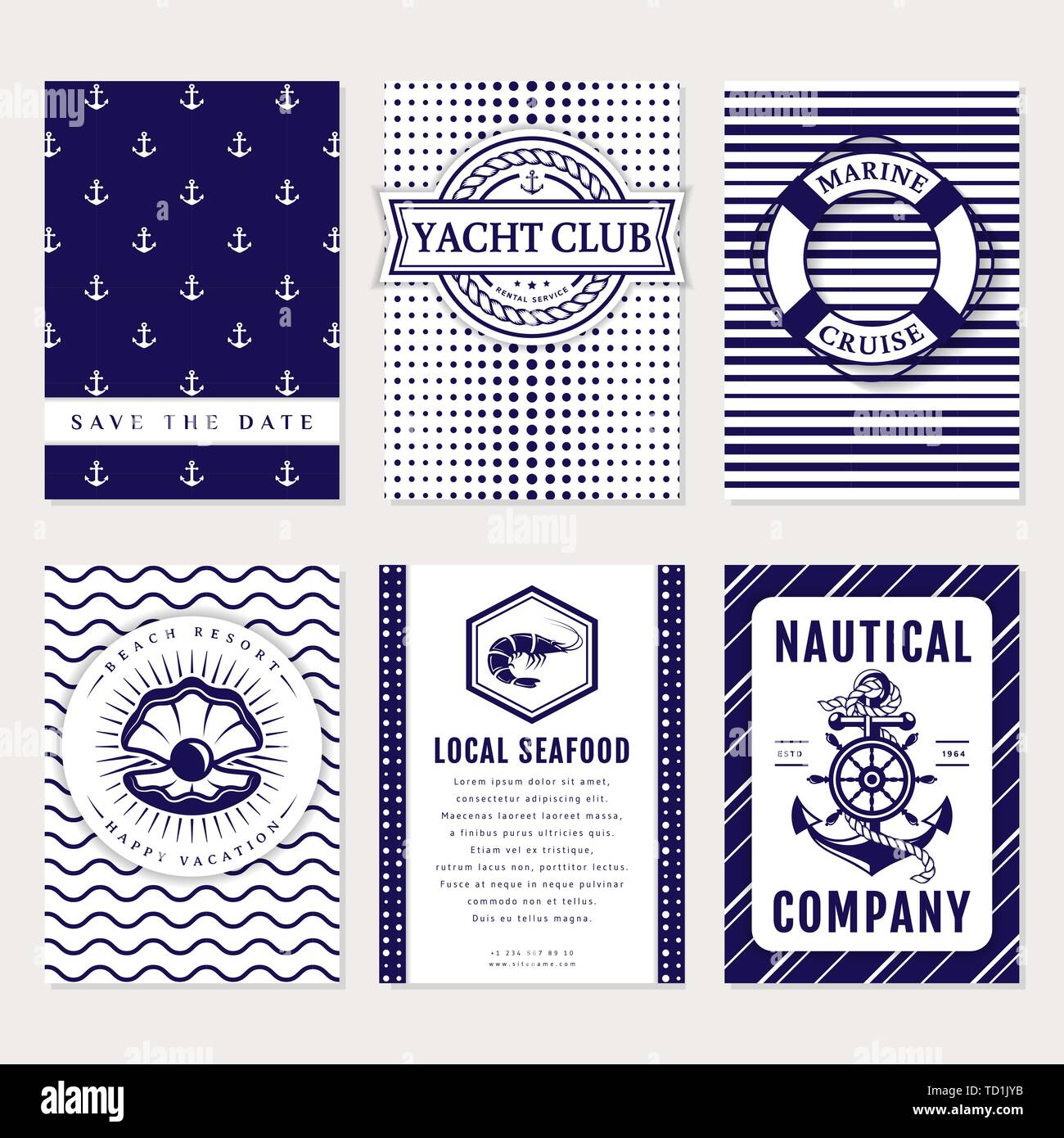 Marine Banner, Einladungen und Flyer. Elegante Karte Vorlagen in In Nautical Banner Template